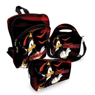 Imagem de Kit Escolar Mochila + Lancheira + Estojo Shadow Sonic - Criarte Presen