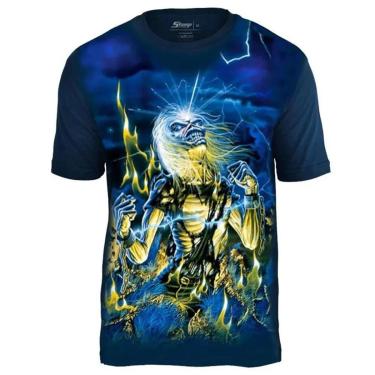 Imagem de Camiseta Stamp de Banda Iron Maiden em Algodão Manga Curta Oficial-Unissex