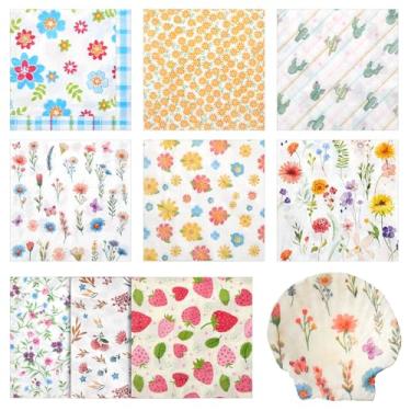 Imagem de Crtiin Pacote com 36 guardanapos de decoupage com 9 estilos, guardanapos decorativos florais sortidos, papel de coquetel chinoiserie para festa de aniversário, cada um desdobrado 33 cm (floral
