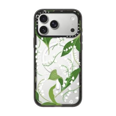 Imagem de CASETiFY Capa Impact para iPhone 17 Pro Max [fina/compatível com Magsafe/2,5 m. Proteção contra quedas de grau militar 4X] - Lírio do Vale - Preto transparente