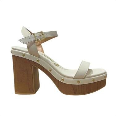 Imagem de Sandália Feminina Salto Alto Vizzano Branca, Branco, 36