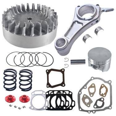 Imagem de Kit de haste de tarugo de volante de alumínio (3.308) com trava de mola de válvula de pistão de topo plano de 70 mm para motores Predator 212cc/196cc Non-Hemi