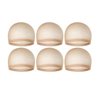 Imagem de MotiveTech 6x Toucas de Peruca Toucas de Meia para Perucas Elásticas de Poliéster Invisíveis de Aplicação de Perucas para Mulheres e Homens para Cosplay, Bege