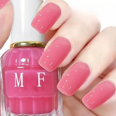 Imagem de KAHSOSE Esmalte rosa transparente de longa duração, esmalte rosa transparente à base de água, não tóxico