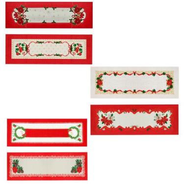 Imagem de Jogo Toalha de Mesa Trilho 2 Peças Estampa Natal Algodão 35x100cm Dohl
