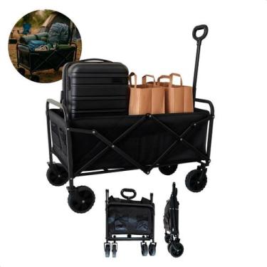 Imagem de Carrinho Dobrável De Praia Multiuso Robusto Estrutura Reforçada, Leve 