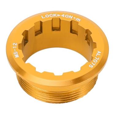 Imagem de RiToEasysports Acessórios para Bicicletas, Tampa do Anel de Bloqueio do Volante de Alumínio de Alumínio para M7100 M6100 M8100 12 Velável Volador de Velocidade (Ouro)