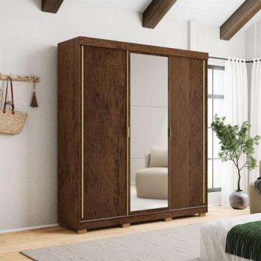 Imagem de Guarda Roupa Casal Heros 3 Portas de Correr Dupla Face com Espelho MDF
