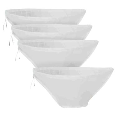 Imagem de ccHuDE 4 peças sacos de coador de alimentos de malha fina sacos de filtro de cordão sacos de pano de queijo grandes sacos de leite de nozes reutilizáveis panos de queijo de nylon para iogurte de suco