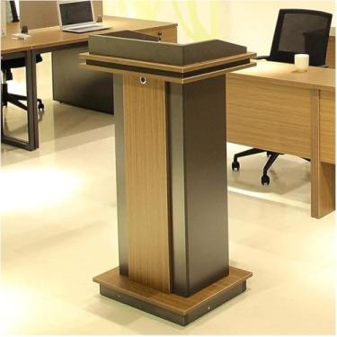 Imagem de Púlpito De Chão Com Armazenamento Púlpito Falante De Madeira Para Seminários De Igreja Casamentos