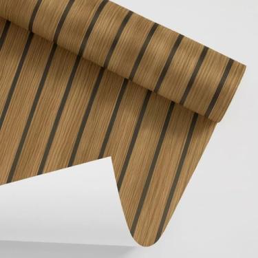Imagem de Papel de Parede Autocolante 3D de Madeira Ripada, 45cm x 5m, Rolo