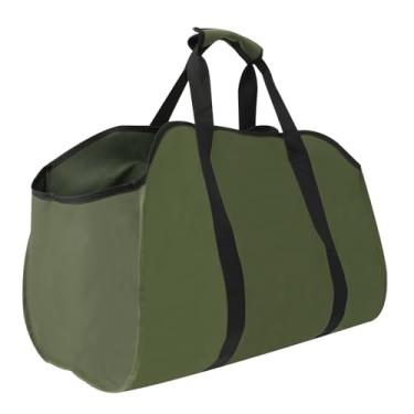 Imagem de Transportador de lenha com alças, porta-troncos para lenha, sacola independente para lenha, bolsa dobrável para transporte de lenha, para acessórios de fogão a lenha de lareira interna e acampamento