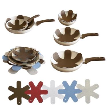 Imagem de Kit Descanso de Panela Quente 8 Unidades Protetor Mesa Térmico Anti Risco Sisal Avelã Marrom