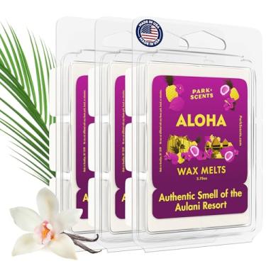 Imagem de Park Scents Aloha – Hawaii Resort Theme Park Hotel Inspired Luxury Candle Wax Melts – Coco, Abacaxi, Flores Tropicais e Cubos de Cera de Baunilha – Presentes de aniversário para mulheres, irmãs