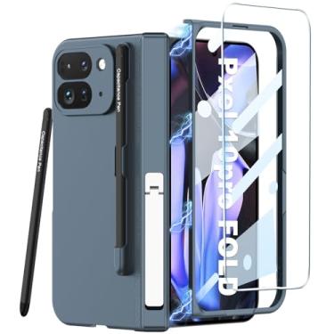 Imagem de Capa dobrável para Google Pixel 10 Pro com suporte para caneta S e caneta Stylus, capa rígida de policarbonato à prova de choque com proteção magnética de dobradiça e suporte e protetor de tela