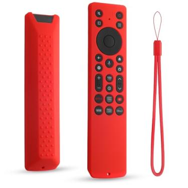 Imagem de DUOLAXMENG Capa protetora de silicone para controle remoto TCL RC923A FMB1, RC813A FMB1, 2025 QM6K QM7K TV (vermelha)