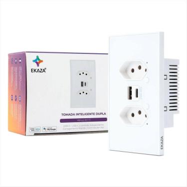 Imagem de Tomada Inteligente Dupla Vênus Ekaza Branco Alexa Google