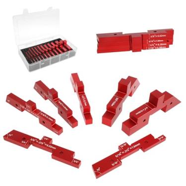 Imagem de Blocos de configuração de roteador para marcenaria, 14 peças, barras de montagem de mesa de precisão de alumínio para marcenaria e roteadores, espessura, altura, diâmetro da broca