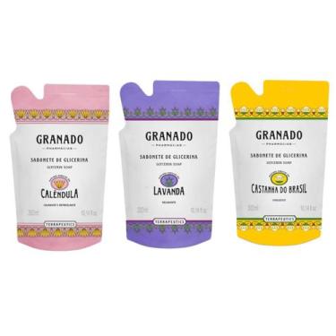 Imagem de Kit 3Un Refil Sabonete Líquido Granado Lavanda Calendula e Castanha