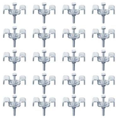Imagem de eoere 20 peças de clipes de grade, clipe de sela tipo M para grade de barra, passarelas de escadas, com parafusos de 1/10.2 cm-20
