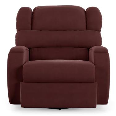 Imagem de Poltrona do Papai Sala de Cinema Reclinável Manchester Glider Manual Giratória Veludo Vinho G23