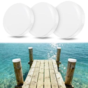 Imagem de Tampas de empilhamento para docas, 20,32 cm + 21,6 cm + 23 cm Tampa de empilhamento de doca marítima, tampas de mastro de empilhamento de topo plano para poste de tubulação de pilão de doca, tampas de