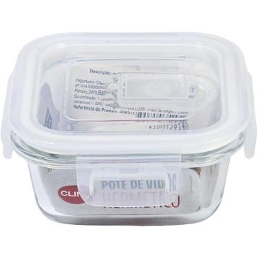 Imagem de Conjunto Potes De Vidro Hermético Marmita 525Ml Quadrado