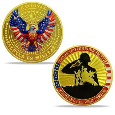 Imagem de Moeda Veterans Military Challenge Coin YGLLSSY Eagle Flag Design