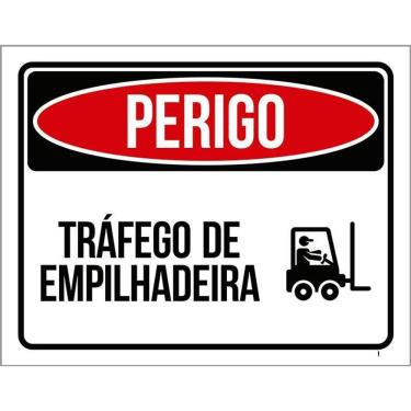Imagem de Placa Perigo Tráfego De Empilhadeira 36X46