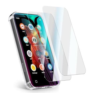 Imagem de Aippdo Capa e protetor de tela de vidro temperado para innioasis G1 G3 MP3 Player 2 em 1 conjunto, capa transparente de TPU, absorção de choque antiarranhões, dureza 9H, HD transparente, pacote com 2