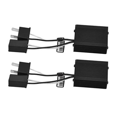 Imagem de Decodificador de farol de led, canbus, anti cintilação, 2 peças, liga de alumínio, decodificador de farol de carro para faróis de led, luzes de neblina, faixa de tensão de 9 16v