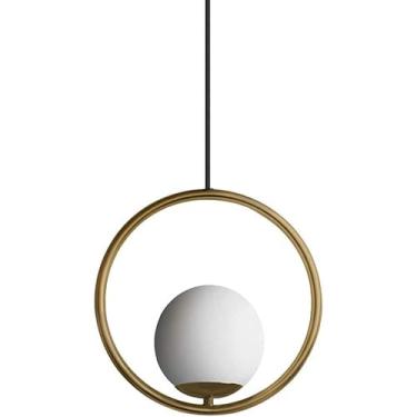 Imagem de Lustres - Luminária de sala de jantar, cabeceira, bar, led, bola de vidro, pequeno lustre, luminária pendente de fazenda, decoração moderna