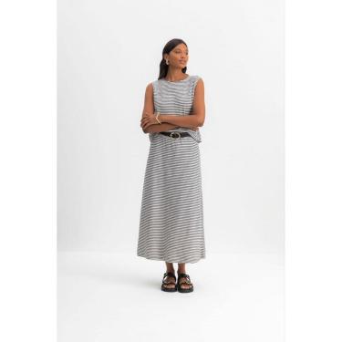 Imagem de Saia longa feminina listrada Essendi - G