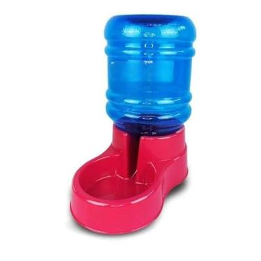 Imagem de Bebedouro Pet Automático Para Cães e Gatos Bombona Galão 10L Mantém Água Limpa Sistema Automático Base Estável Bebedouro Pet (BinqPet Rosa)