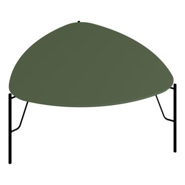 Imagem de Mesa De Centro Para Sala De Estar Alta Pés Industrial Preto Alef I03 Musgo - Lyam Decor