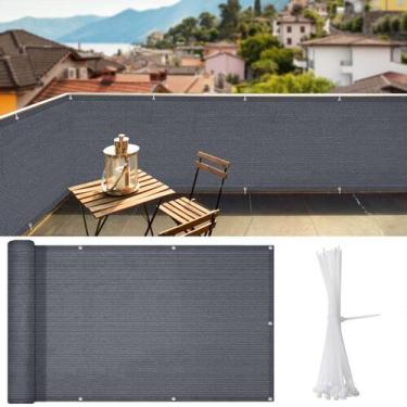 Imagem de Cerca de tela de privacidade iCover 1x6m resistente a UV cinza escuro 