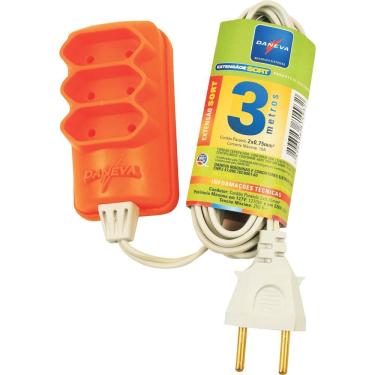 Imagem de Extensao Tripla Pl 2 X 0,75Mm 3 Metros Sort Daneva