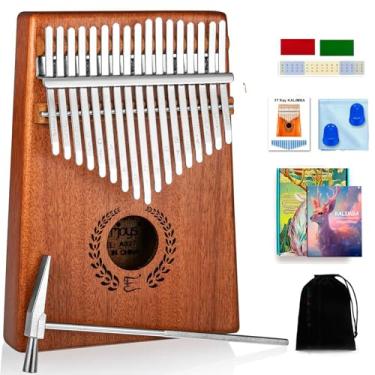 Imagem de Everjoys Kalimba Piano de polegar 17 teclas, instrumento musical profissional dedo piano marimbas com bolsa de pano macio portátil, livro de músicas rápido de aprender, martelo de afinação, kit tudo