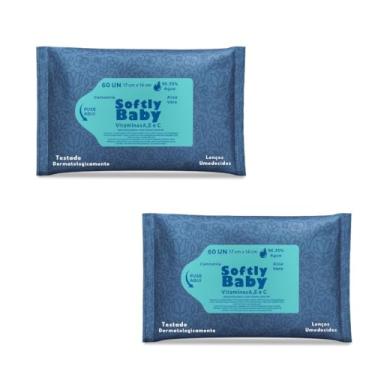 Imagem de 120Un Lenço Umedecido Baby Softly - Suave, Hipoaergênico e Ideal para Cuidados com a Pele Sensível (2 Pacotes)