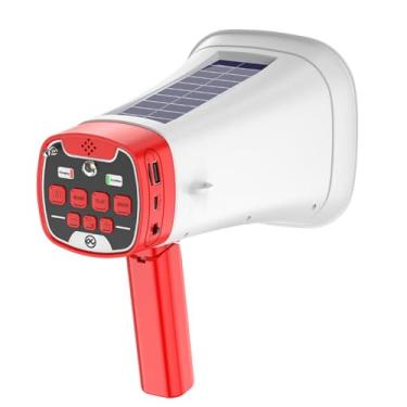 Imagem de Amplificador de voz solar alto-falante Bluetooth sem fio | iluminação de lanterna | portátil | cartão TF | rádio FM | gravação | som de aviso multifuncional (vermelho)