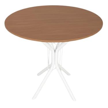 Imagem de Mesa De Jantar Ana Tamanhos de 70x80x90cm Tampo Redondo ou Quadrado Para 4 Lugares MDF (MADEIRADO, 80CM TAMPO REDONDO)