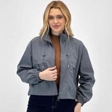 Imagem de Jaqueta Pacific Blue Tecido Bomber Curta Oversized Feminina-Feminino