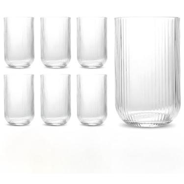 Imagem de Jogo de Copos, Canelado E Taças Versalhes Clear Jogo com 6 Ou 12 Peças(JOGO COM 6)