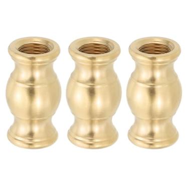 Imagem de Lâmpada eixo de latão sólido, pacote com 3 M10 rosca fina eixo de latão torneado lâmpada tubo acoplamento haste conector luminária para decoração de reparo de luz, 17 x 30 mm