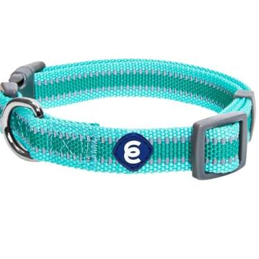 Imagem de Blueberry Pet Coleira de cachorro grande combinando Essentials | Coleiras de nylon clássicas ajustáveis de cor sólida para cães grandes | Coleira refletiva vermelha vermelha para cães grandes