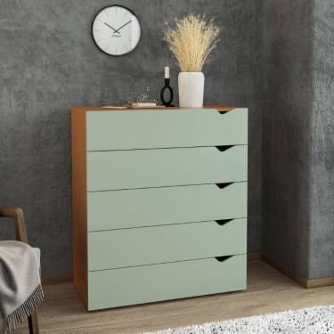 Imagem de Cômoda 5 Gavetas Porto Freijó Verde Politorno Móveis