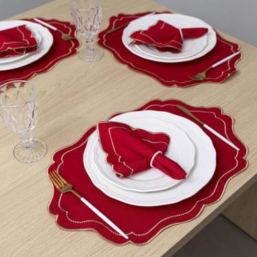 Imagem de Kit 12 Peças Mesa Posta 6 Lugares com Sousplat e Jogo Americano Realez