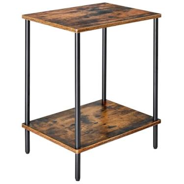 Imagem de Waipfaru Mesa lateral ajustável de altura giratória para sofá, cama inclinável, banheiro, bandeja de TV, mesa de canto em forma de C, bandejas de lanche para comer