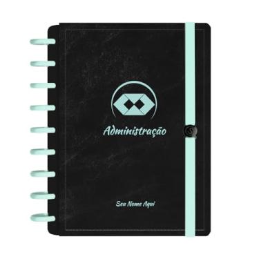 Imagem de Caderno De Disco Iscool Inteligente Personalizado 140 Folhas Profissões Preto Verde Oceano Administração Médio M+