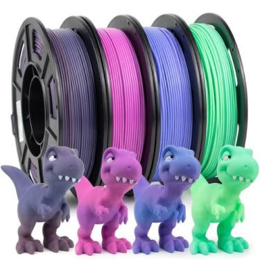 Imagem de Filamento de impressora 3D iSanMate PLA+ gradiente de arco-íris de 1,7